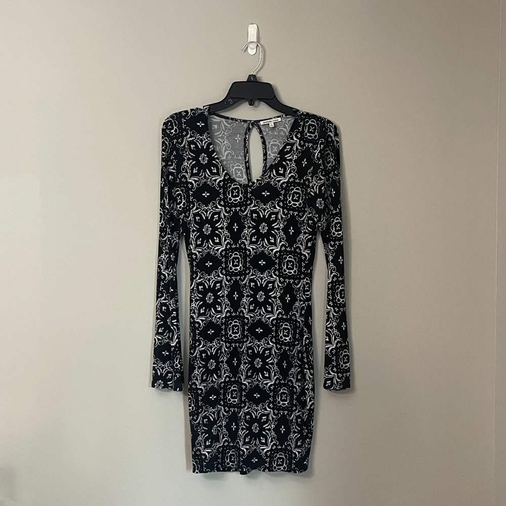 Charlotte Russe - Long Sleeve Black and White Dress - M